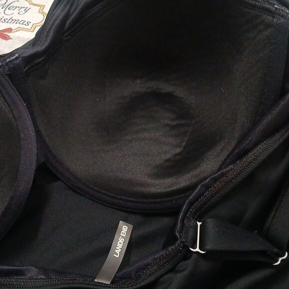 Lands' End black Tankini swimsuit top with underwire Sz 22W NWOT - Picture 5 of 7